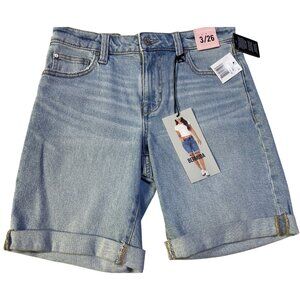 Celebrity Pink Size 3/26 Mid Rise Bermuda Denim Shorts With Rolled Cuffs